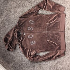 BCBG Brown Velour Hoodie